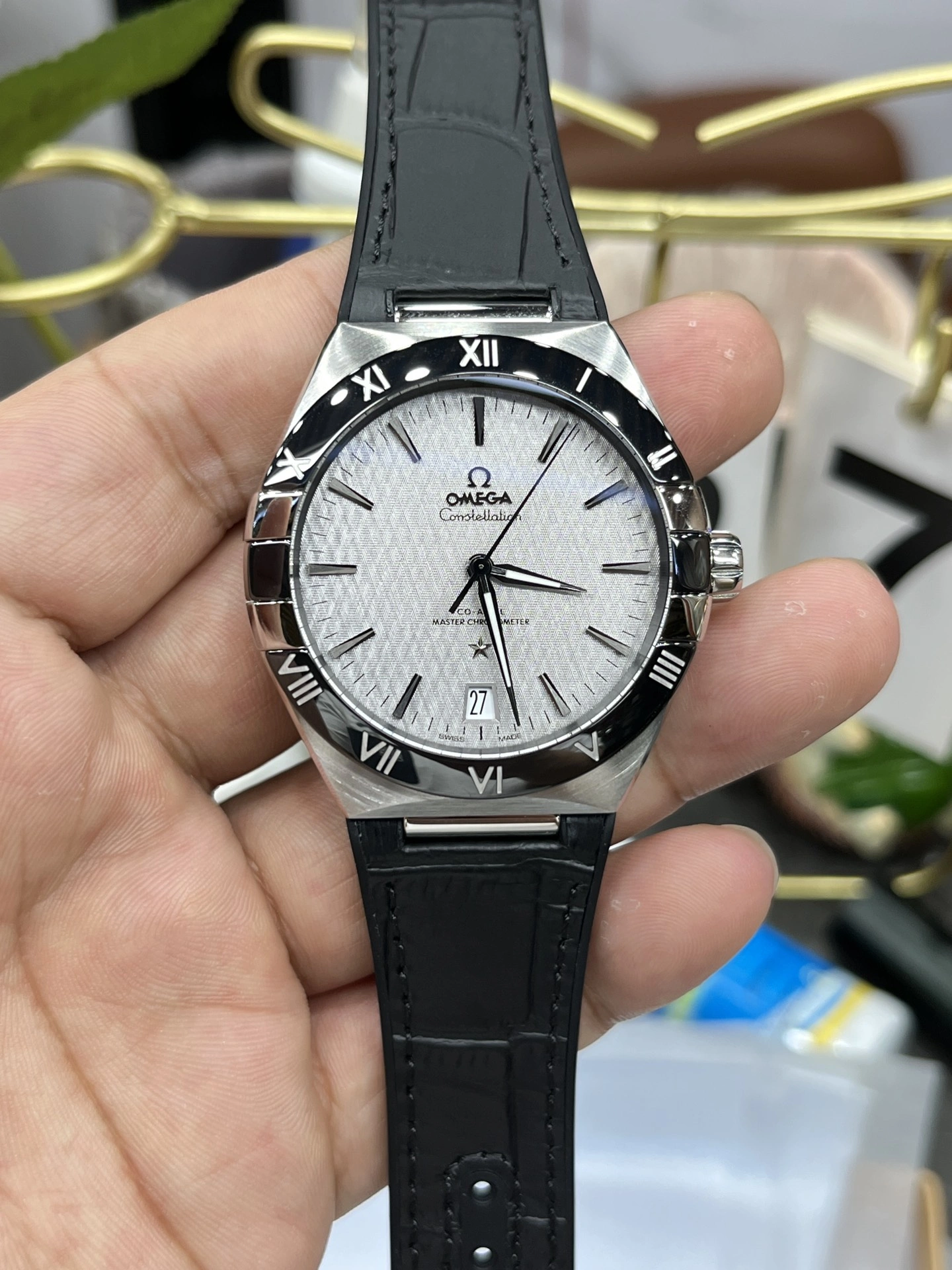 GoAnywhere CBD Factory Omega Constellation 41mm Steel Black Ceramic Bezel Silver Silk Dial (131.33.41.21.06.001) 1:1 Super Clone – DD8900 Movement 313